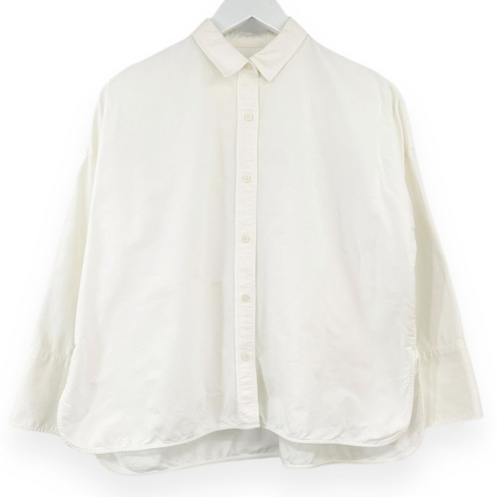 Everlane White Boxy Oxford Button Up Shirt size 00